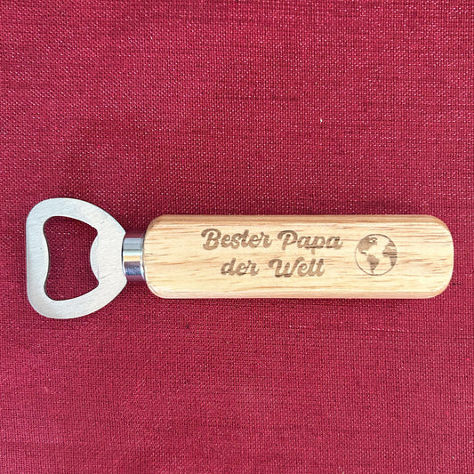 Flaschenöffner Holz „Bester Papa der Welt“