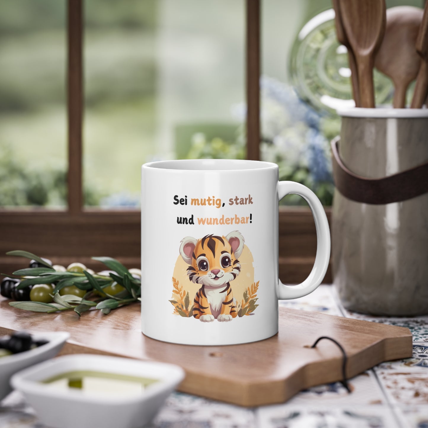 Geschenkidee Kinder Tasse mit positivem Spruch