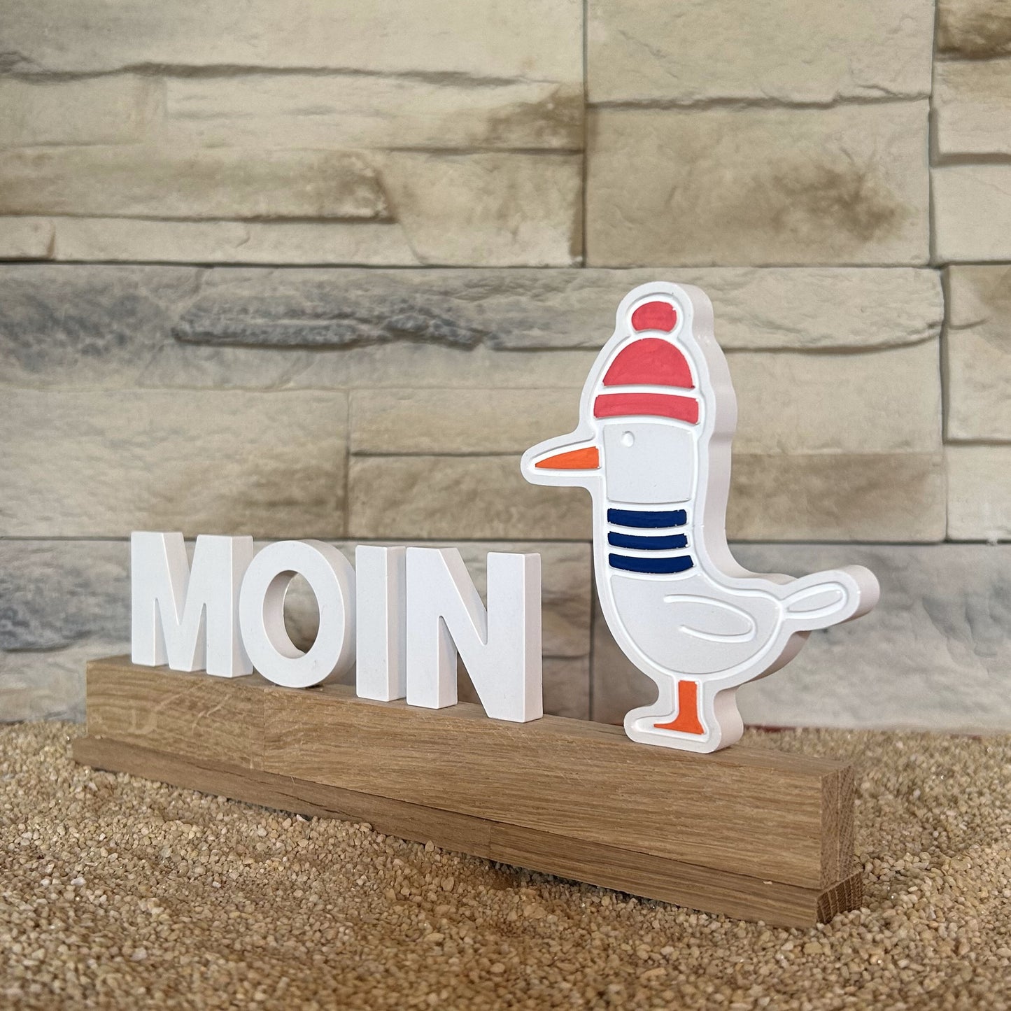 Deko-Schild "MOIN" mit Möwe