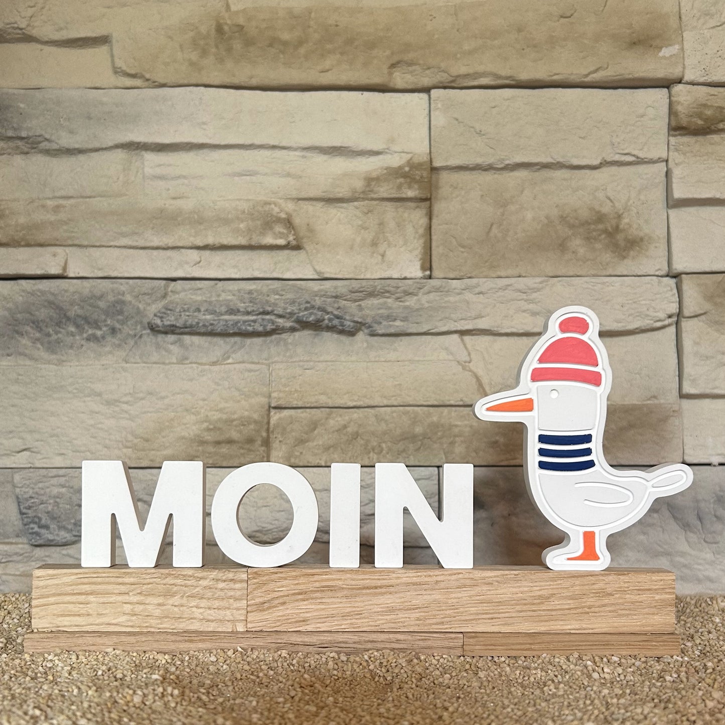 Deko-Schild "MOIN" mit Möwe