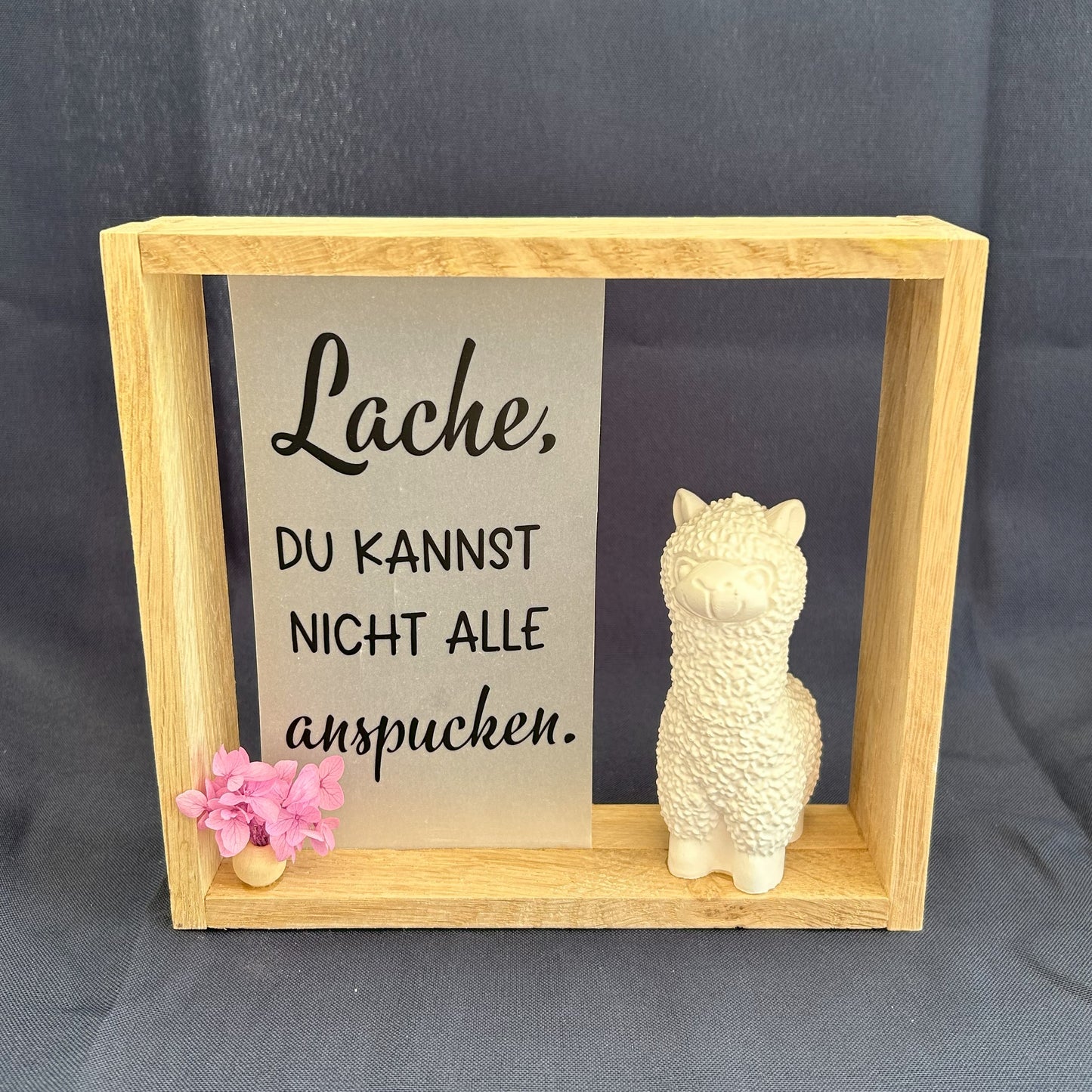 Holzrahmen - „Lache, du kannst nicht alle anspucken“