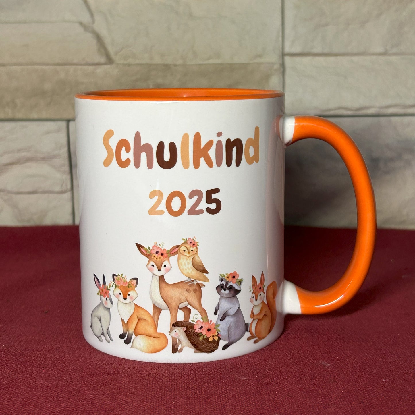 Tasse „Schulkind 2025“ – mit niedlichen Waldtier-Motiven