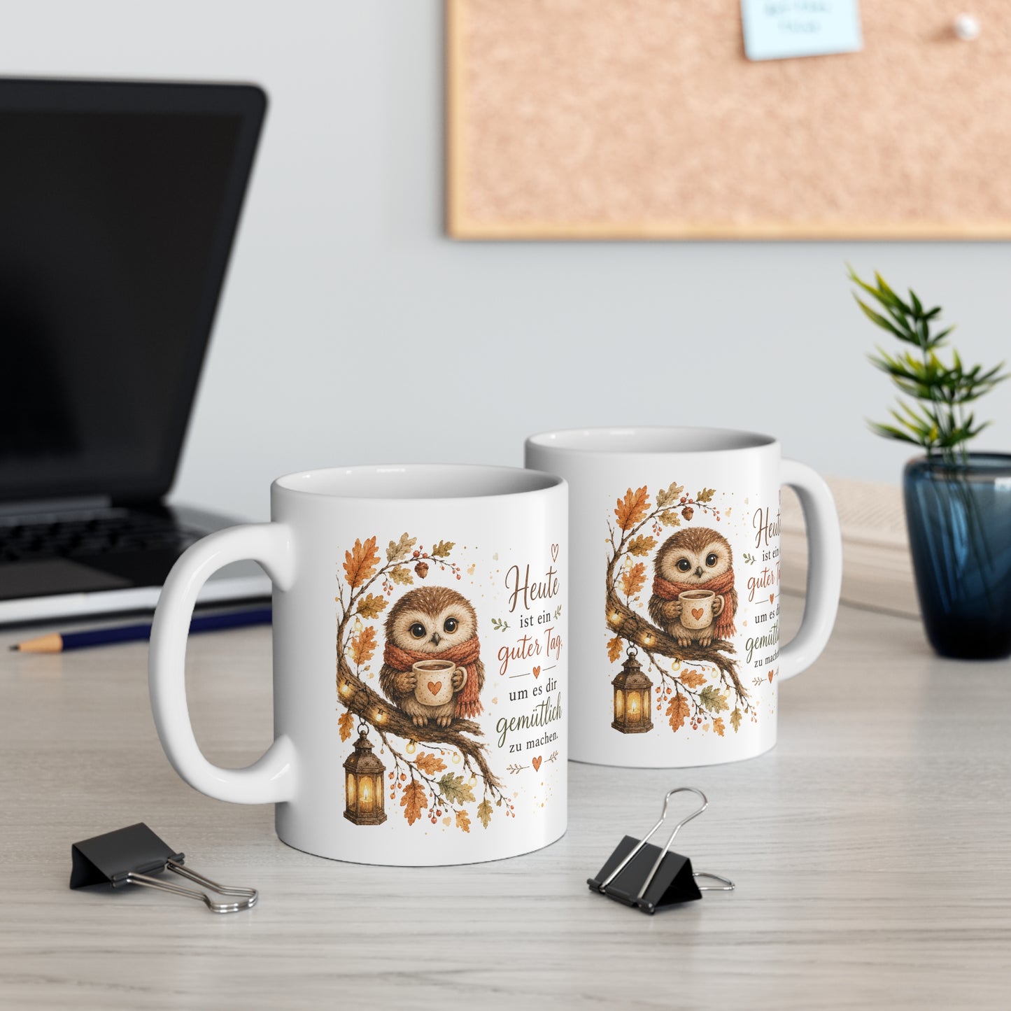 Eulen Tasse Herbst | Gemütliche Kaffee Tasse mit Spruch & Eulenmotiv