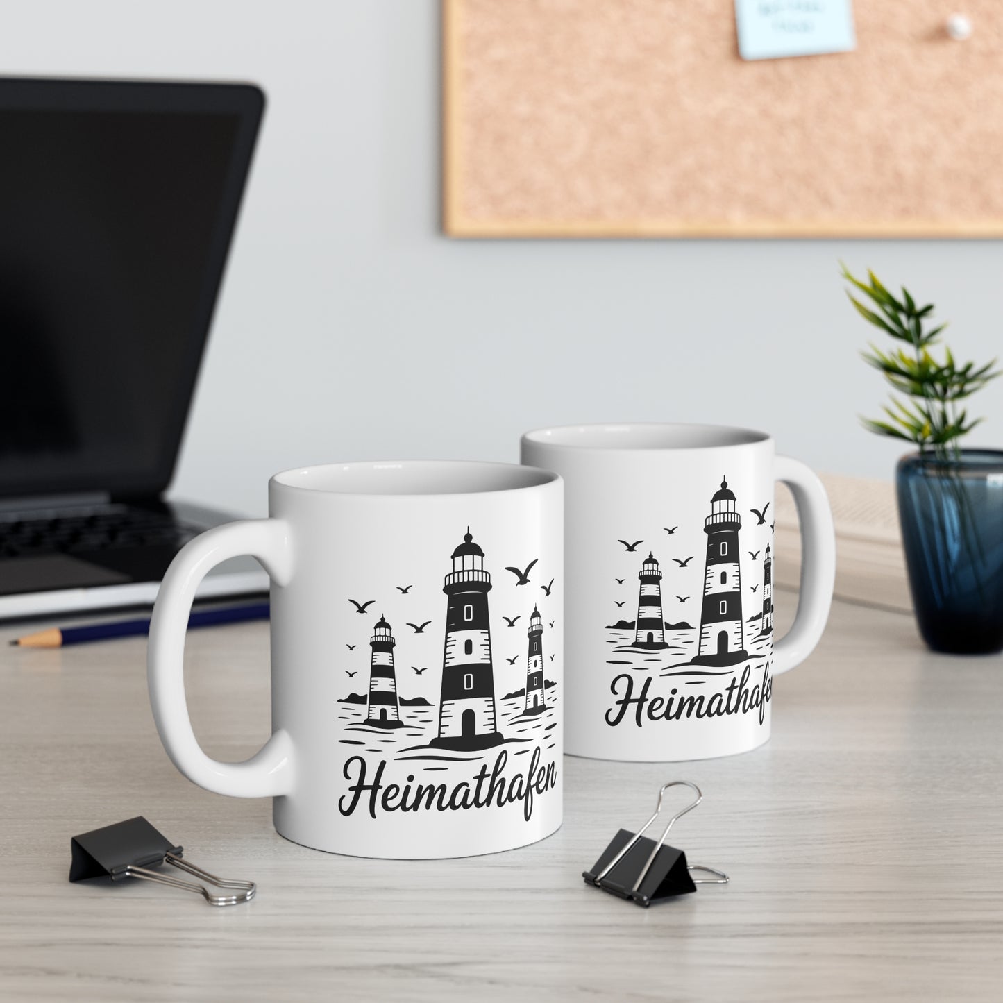 Heimathafen Tasse mit Leuchtturm – Maritime Kaffeetasse | Nordsee Ostsee Geschenk | Küstenliebe Becher für Meerliebhaber