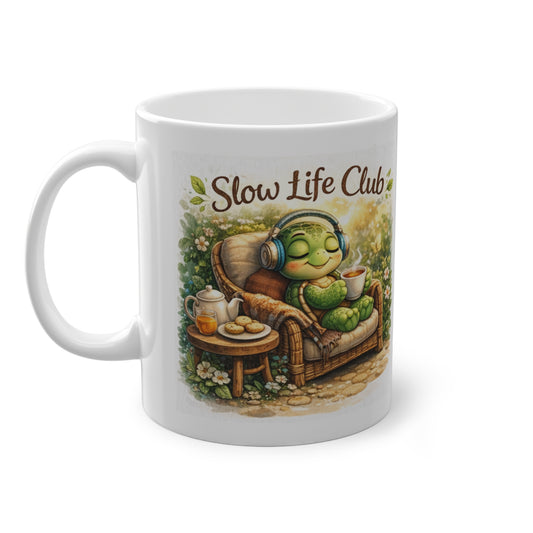 slow life club tasse schildkröte mit kopfhörern