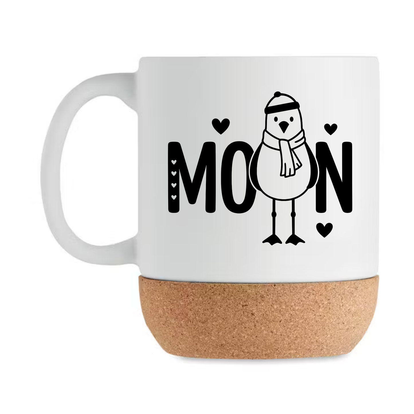 Winterliche Möwe Tasse – Möwenbecher mit Schal | Nordsee Geschenk | Küstenliebe Tasse | Korkboden Becher | Winter Deko