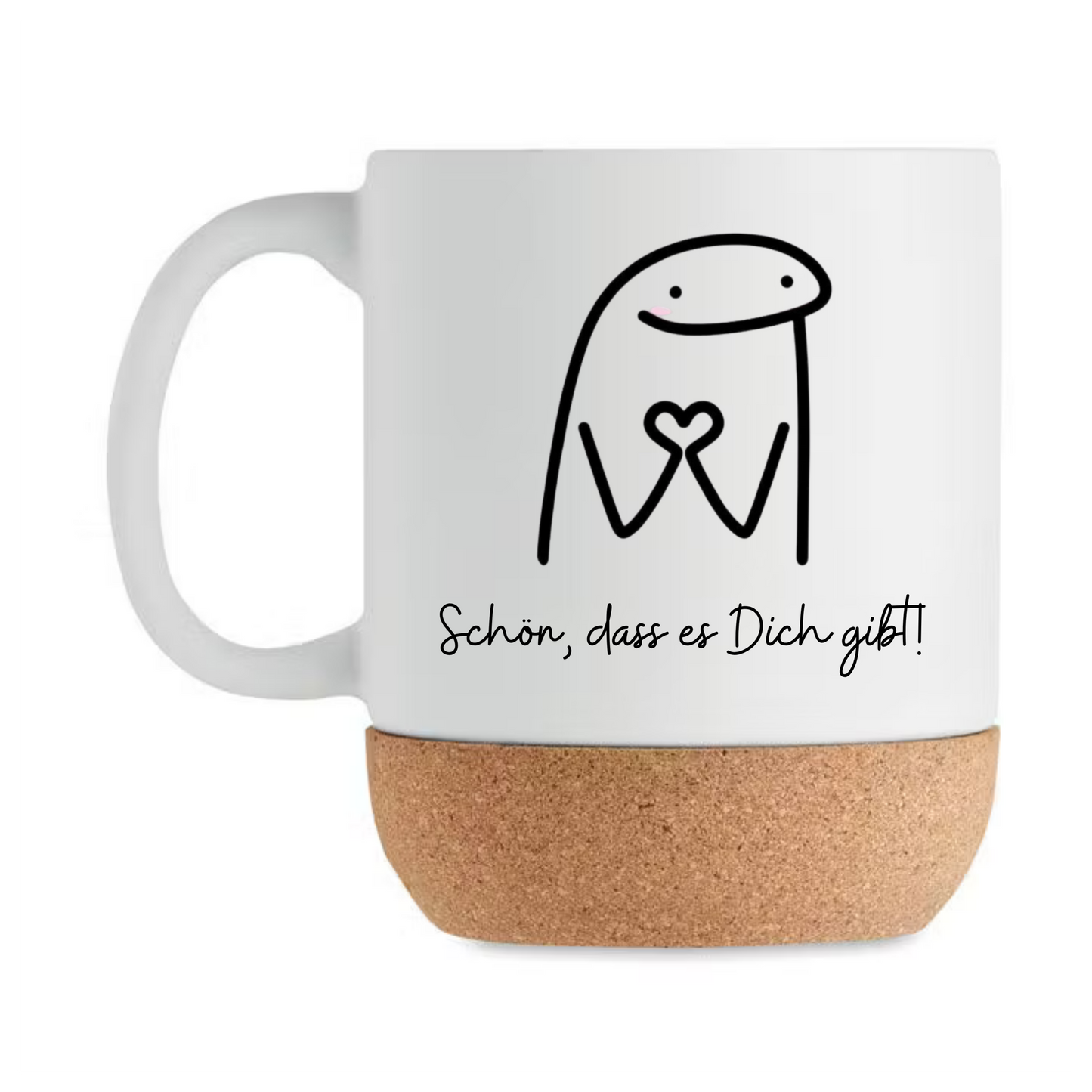 Schön dass es Dich gibt Tasse mit Korkboden – Liebevolle Geschenkidee für Freundin Mama Schwester Kollegin