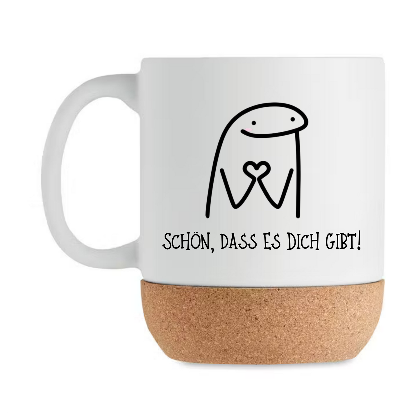 Schön dass es Dich gibt Tasse mit Korkboden – Liebevolle Geschenkidee für Freundin Mama Schwester Kollegin