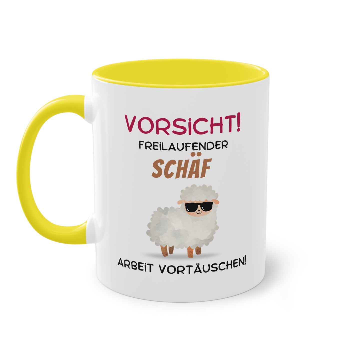 Vorsicht! Freilaufender Schäf