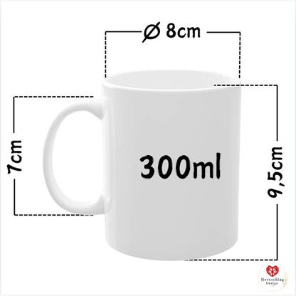 Personalisierte Keramiktasse mit Name & floraler Initiale – Geschenkidee
