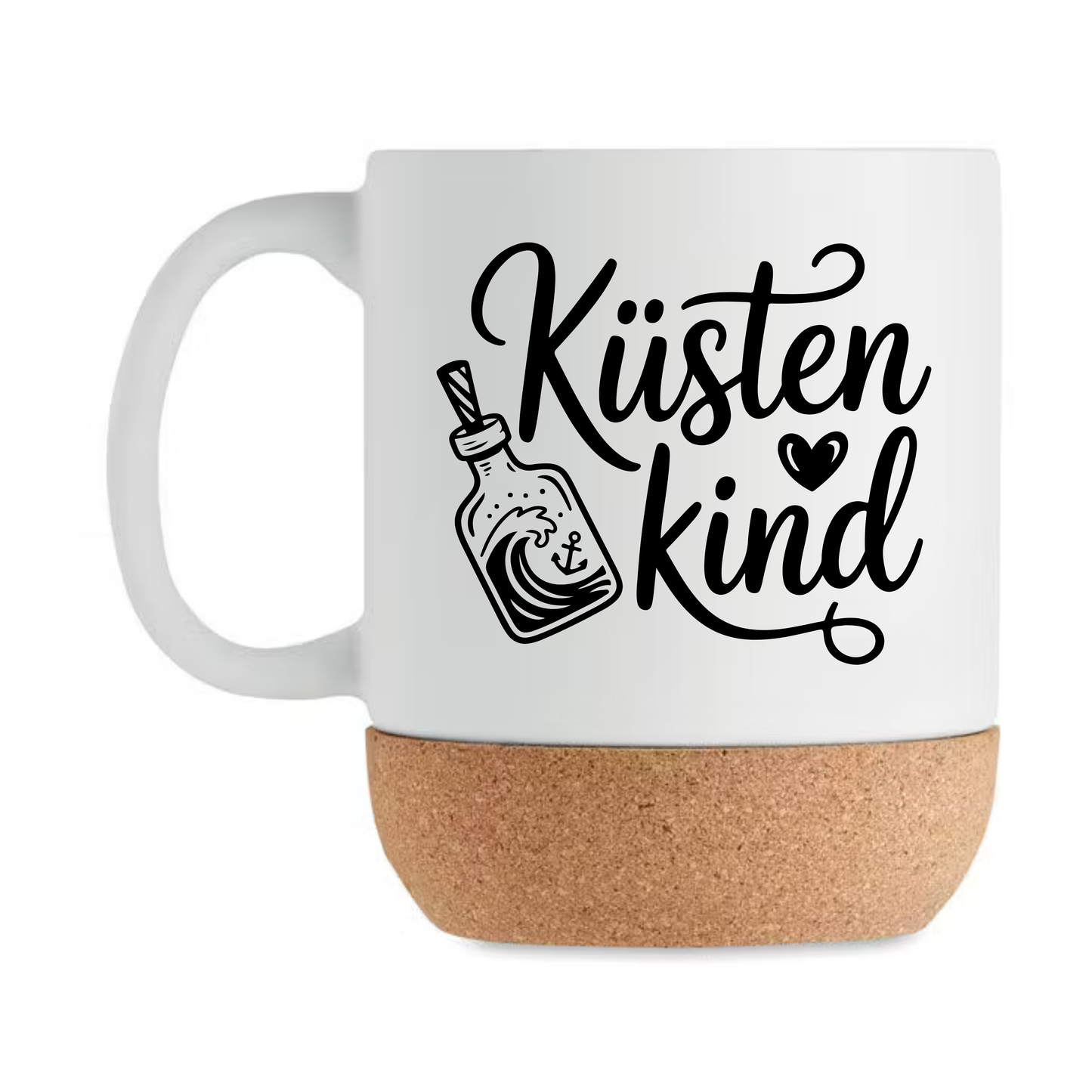 Küstenkind Tasse mit Korkboden – Maritime Geschenkidee | Nordsee Ostsee Becher | Meerliebe Tasse | Küstenliebe Geschenk