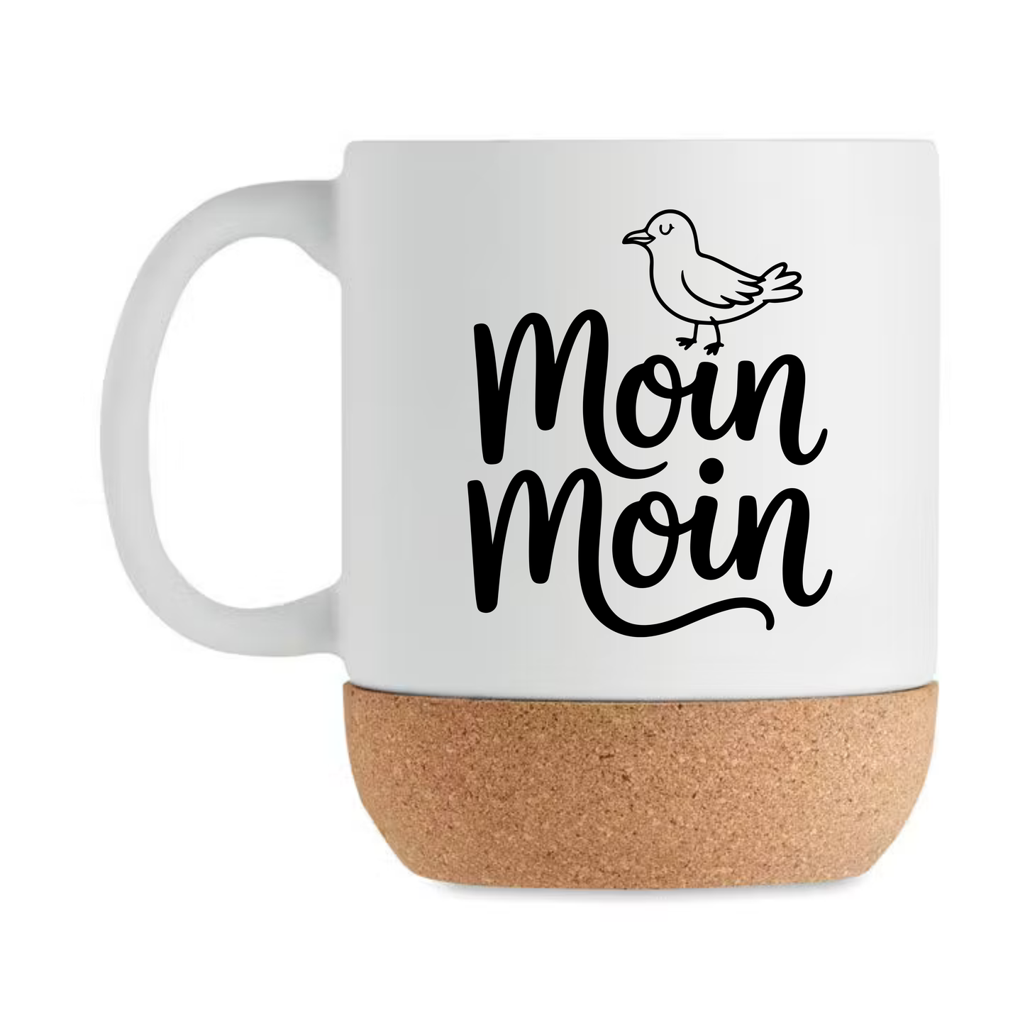 Moin Moin Tasse mit Korkboden – Nordsee Geschenk | Maritime Tasse | Küstenliebe Becher | Ostsee Geschenk | Küstenkind