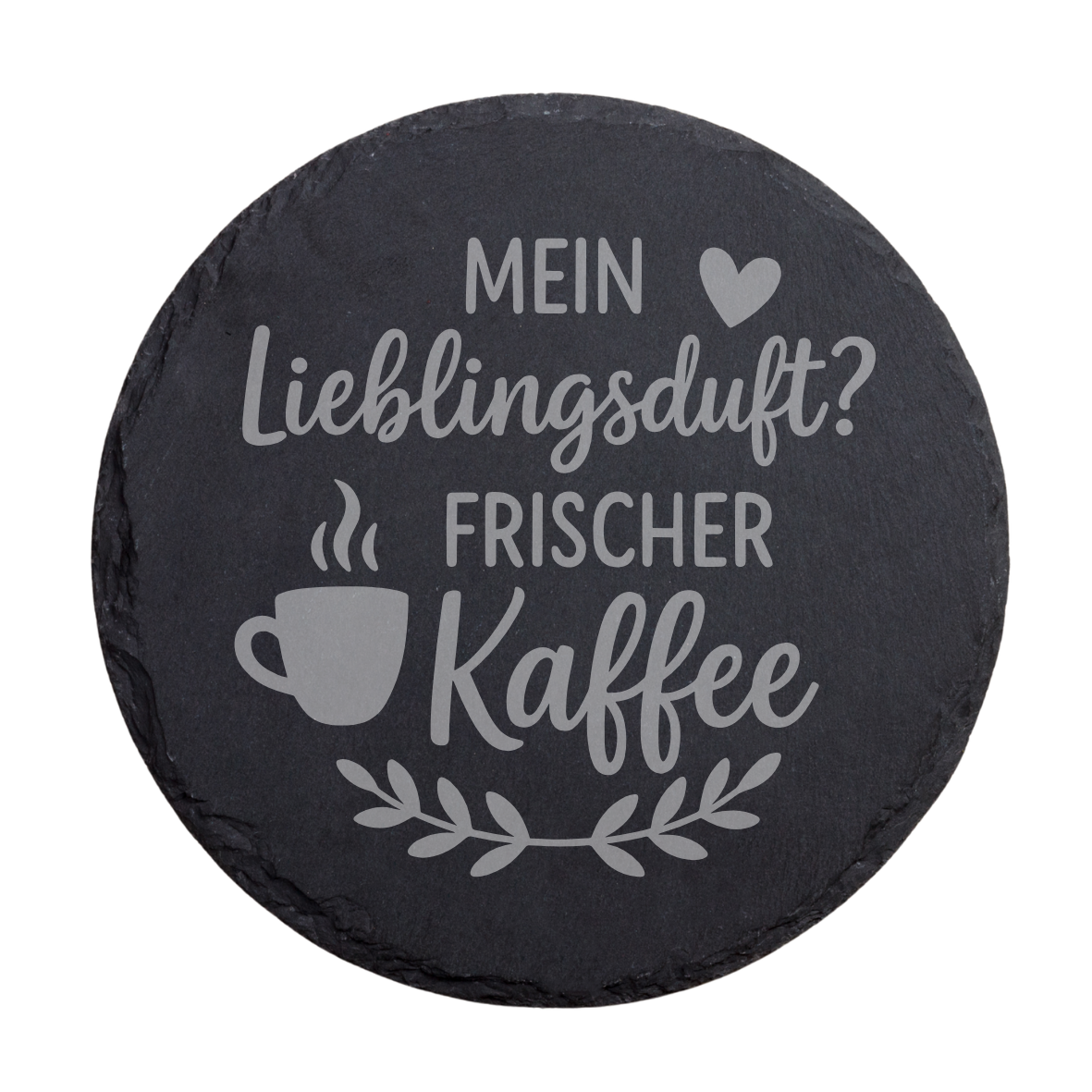 Schiefer Untersetzer mit Kaffee Spruch – Mein Lieblingsduft Frischer Kaffee