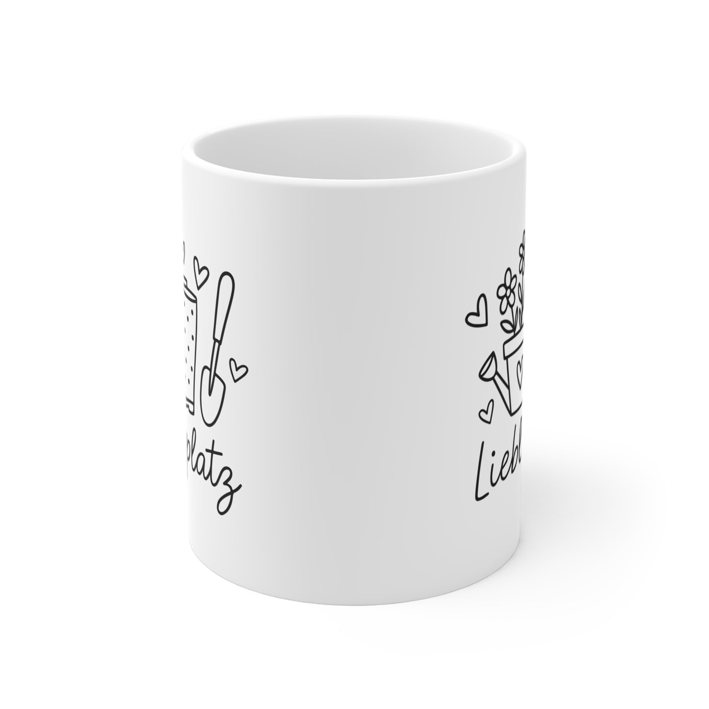 Lieblingsplatz Garten Tasse – Gartenliebhaber Geschenk | Gärtner Tasse mit Blumentopf & Gummistiefeln | Garten Deko Becher