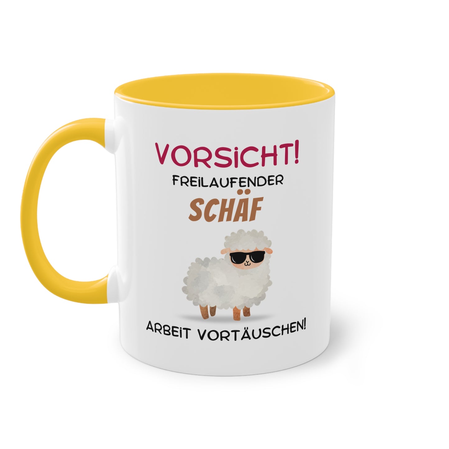 Vorsicht! Freilaufender Schäf