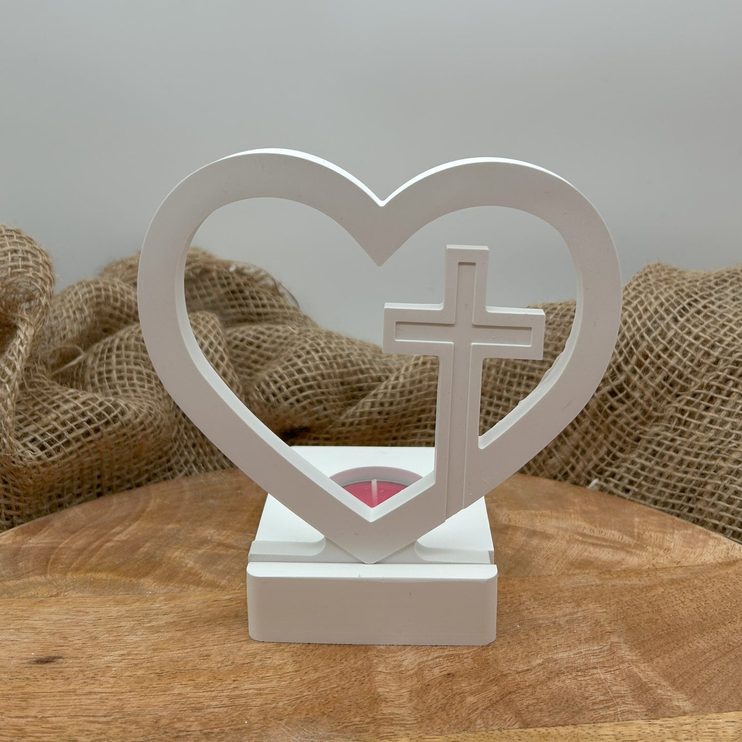 Teelichthalter Herz & Kreuz