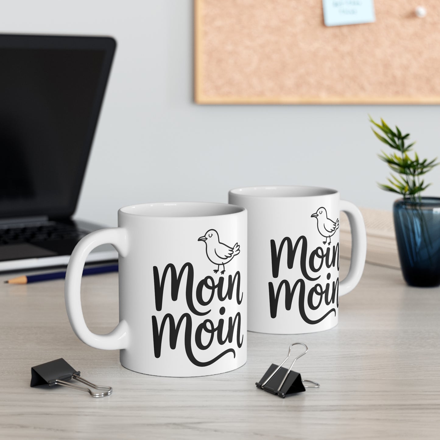 Moin Moin Tasse – Maritime Keramiktasse mit Möwe | Nordsee Geschenk | Ostsee Becher | Küstenliebe | Kaffeebecher