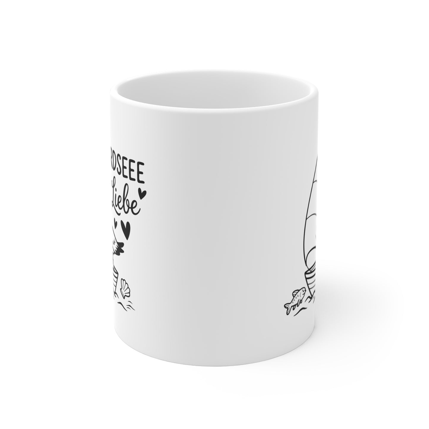 Nordsee Liebe Tasse – Maritime Keramiktasse mit Segelboot & Möwe | Nordsee Geschenk | Ostsee Becher | Küstenliebe | Meer Tasse