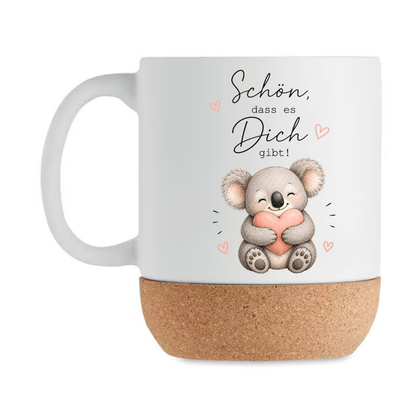 Schön dass es Dich gibt - Koala Tasse mit Korkboden