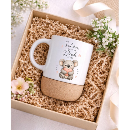 Schön dass es Dich gibt - Koala Tasse mit Korkboden
