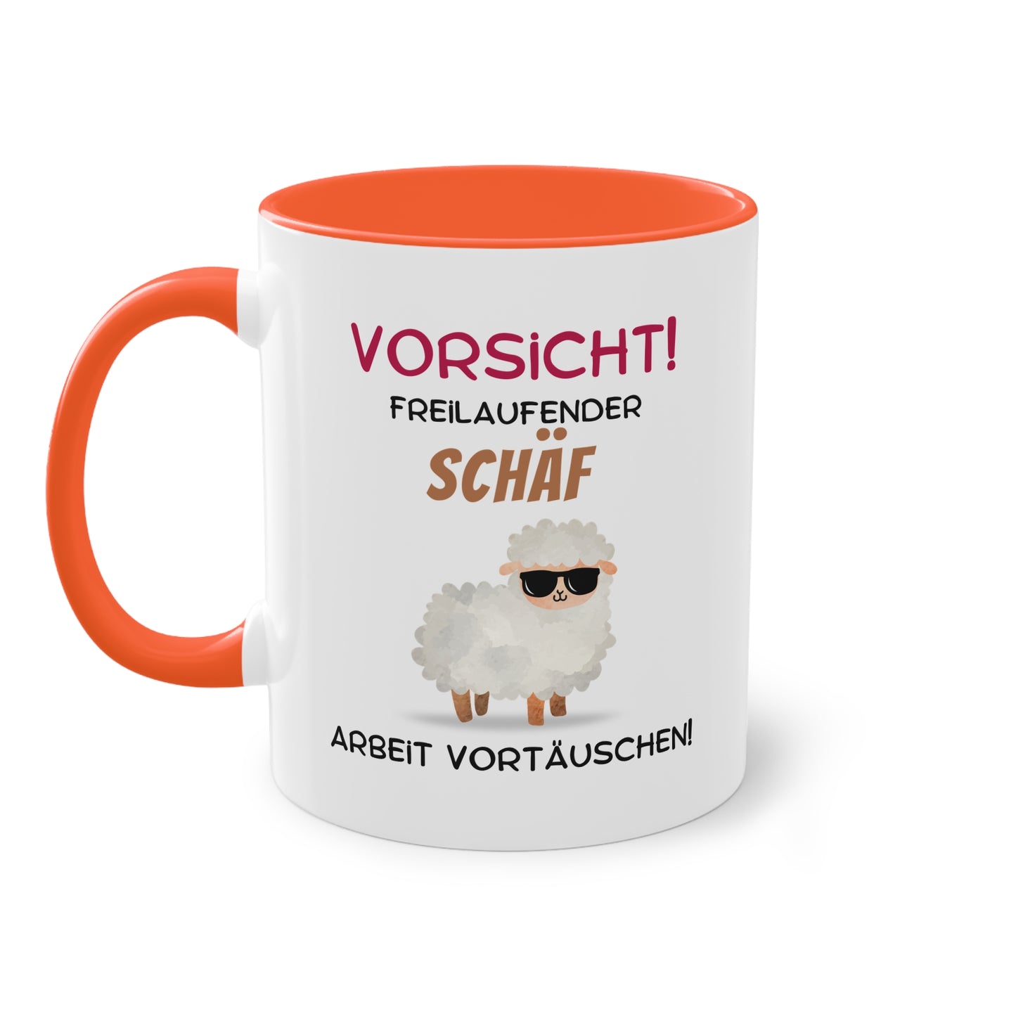 Vorsicht! Freilaufender Schäf