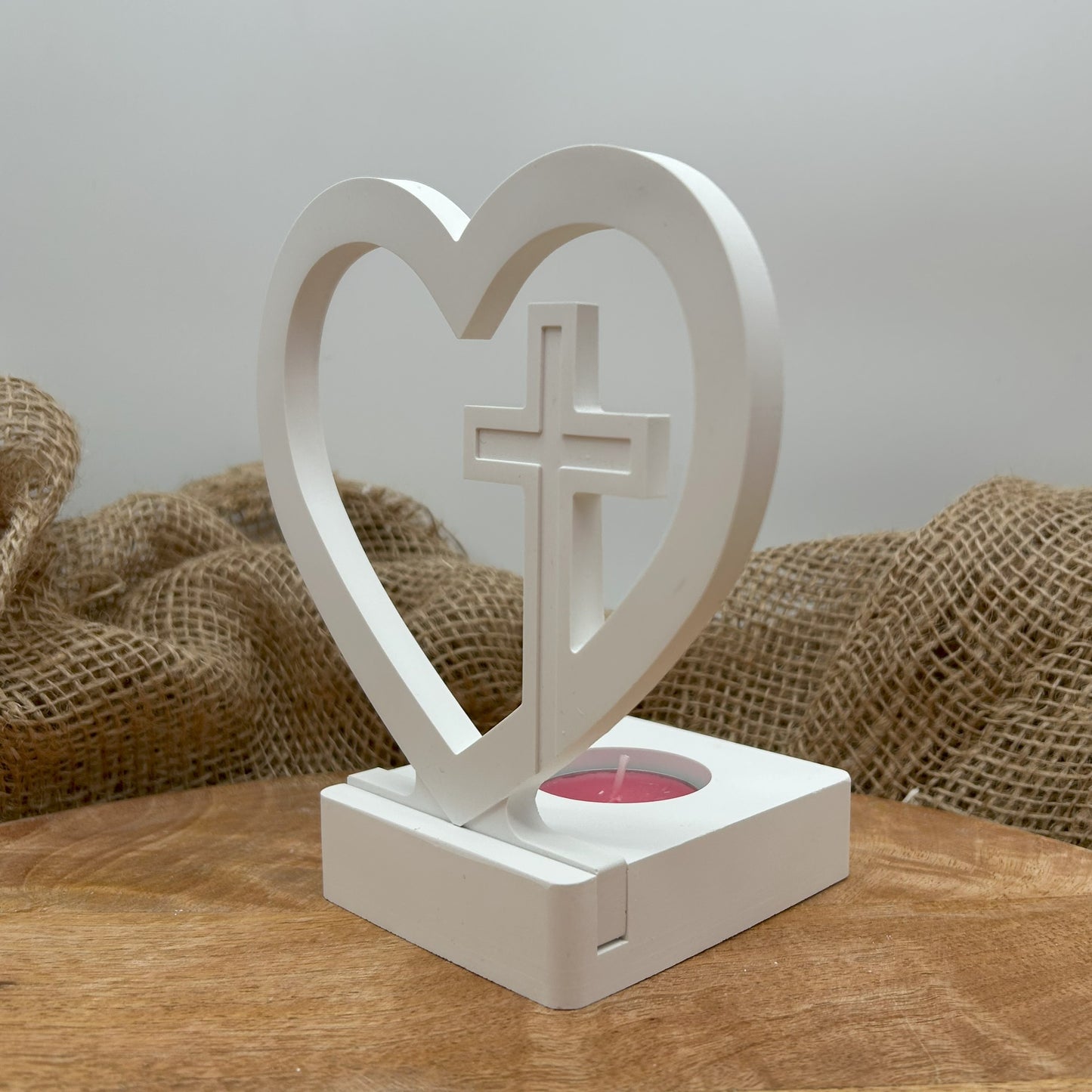 Teelichthalter Herz & Kreuz