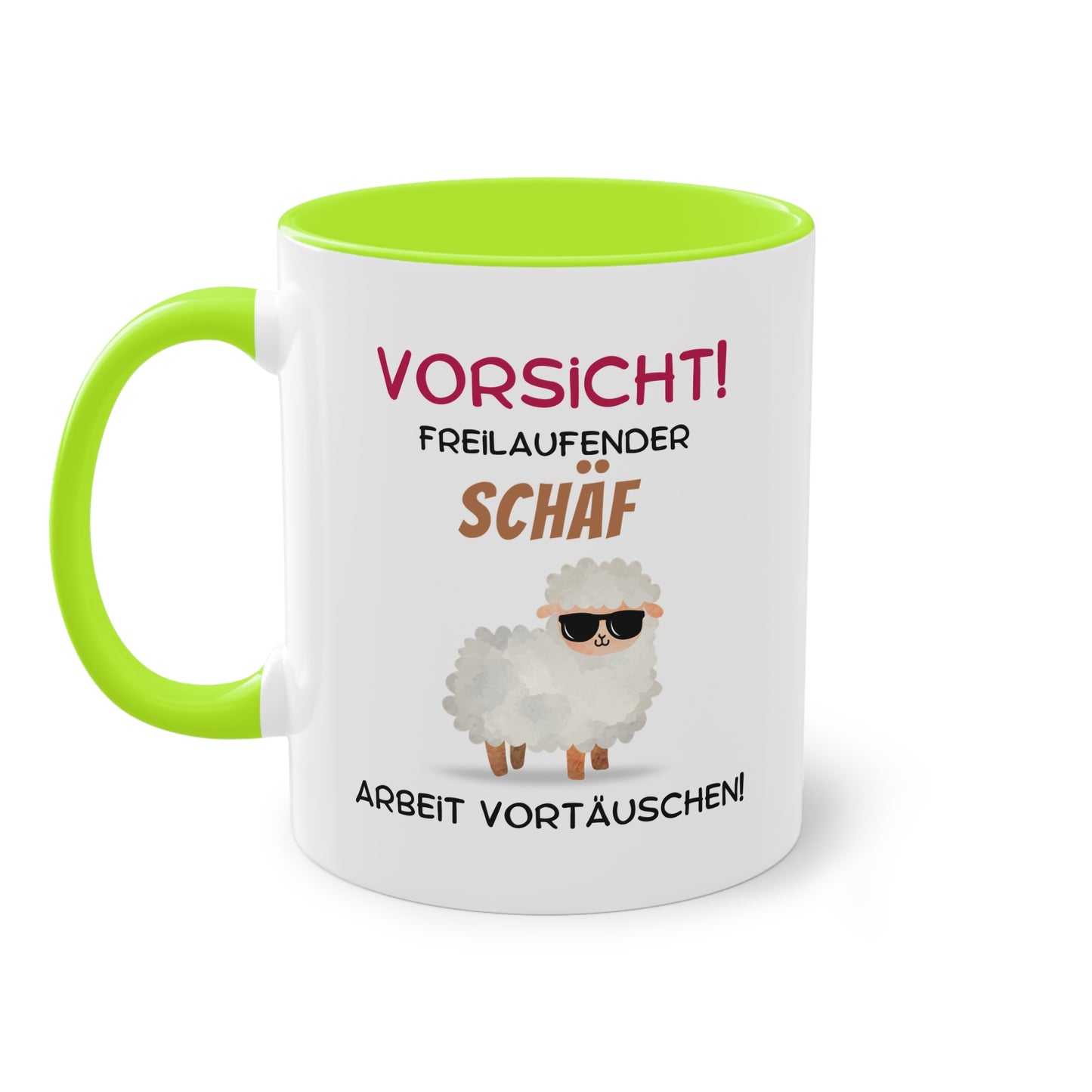 Vorsicht! Freilaufender Schäf