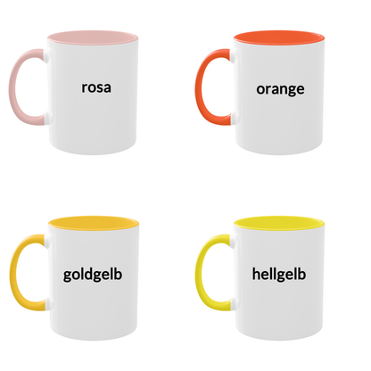 Personalisierte Keramiktasse mit Name – Tasse mit farbigem Henkel als Geschenk