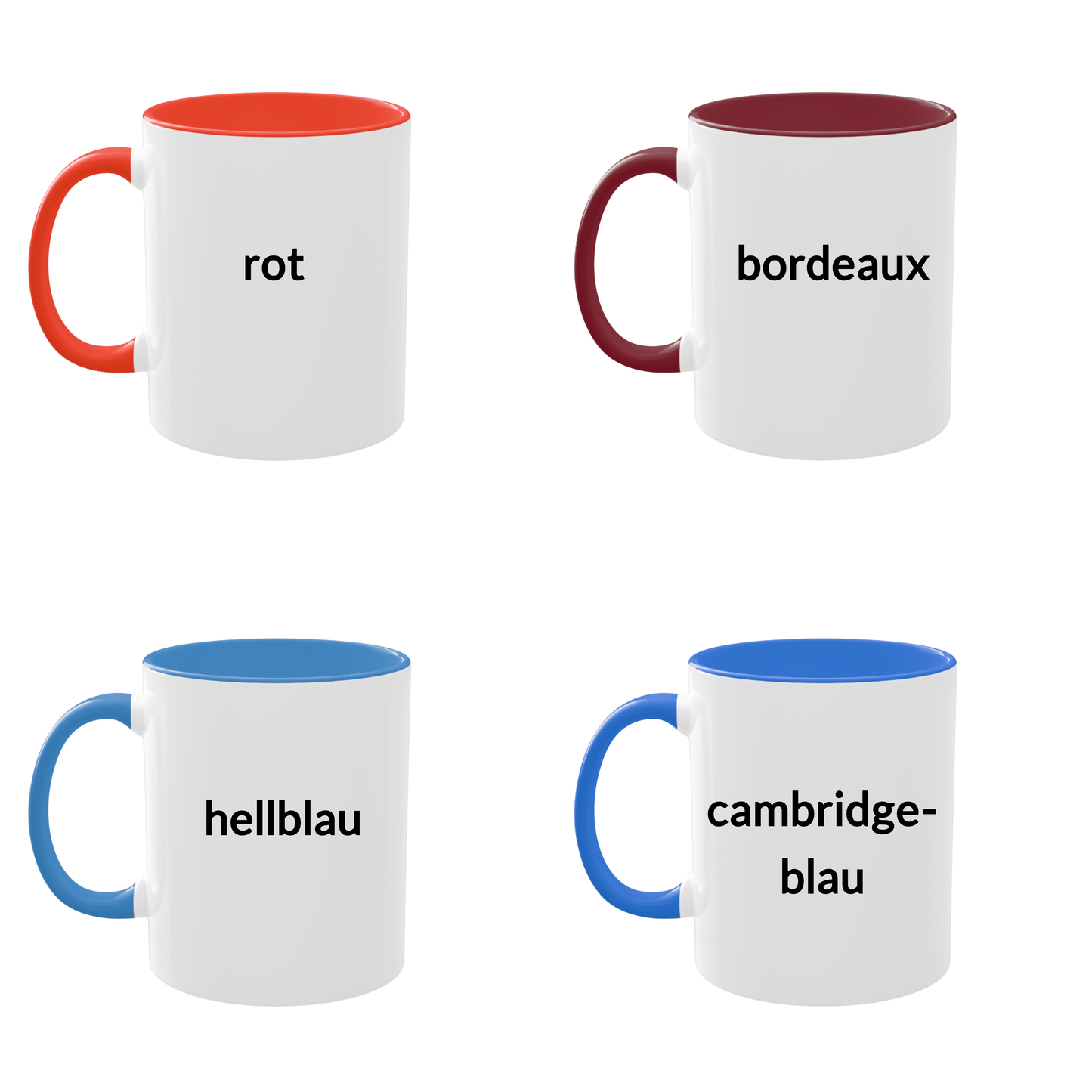 Personalisierte Keramiktasse mit Name – Tasse mit farbigem Henkel als Geschenk