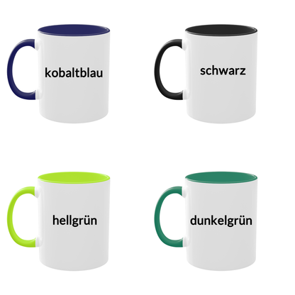 Personalisierte Keramiktasse mit Name – Tasse mit farbigem Henkel als Geschenk