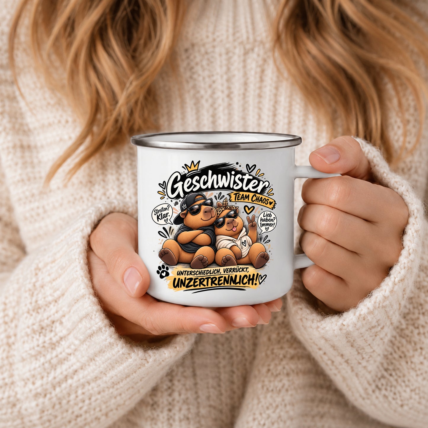 Geschwister Tasse Team Chaos als Geschenk für Bruder oder Schwester