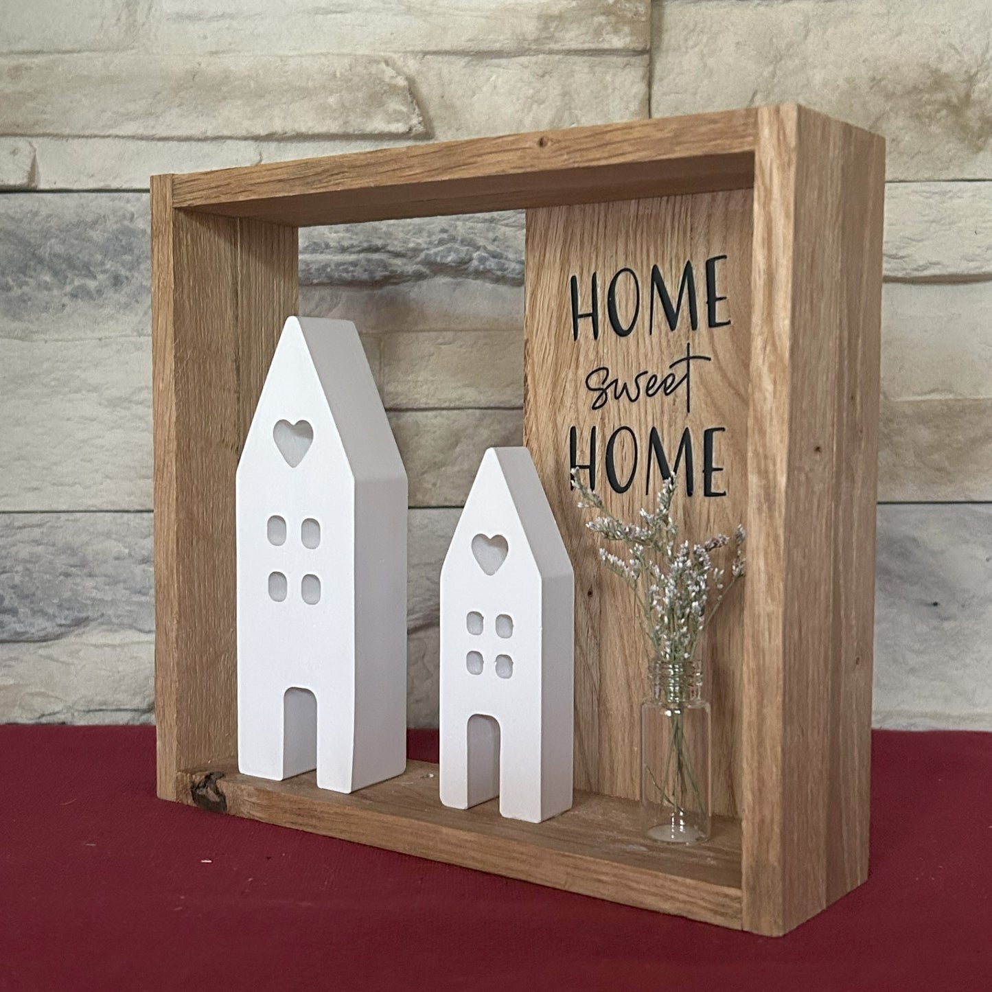 Deko-Set "Home Sweet Home" mit Deko-Häusern und Vase