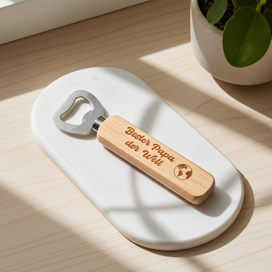 Flaschenöffner Holz „Bester Papa der Welt“