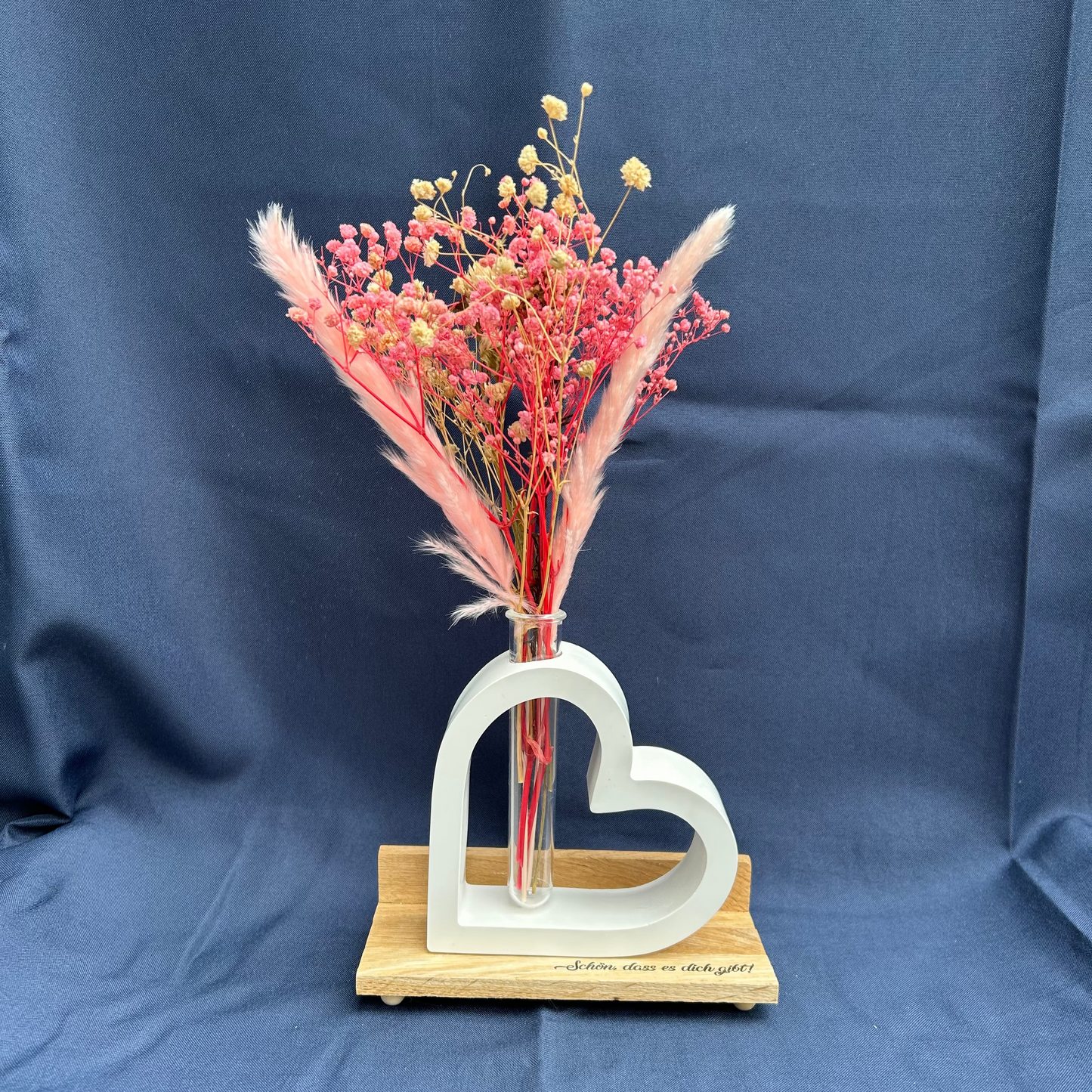 Herz-Vase mit Gravur „Schön, dass es dich gibt!“