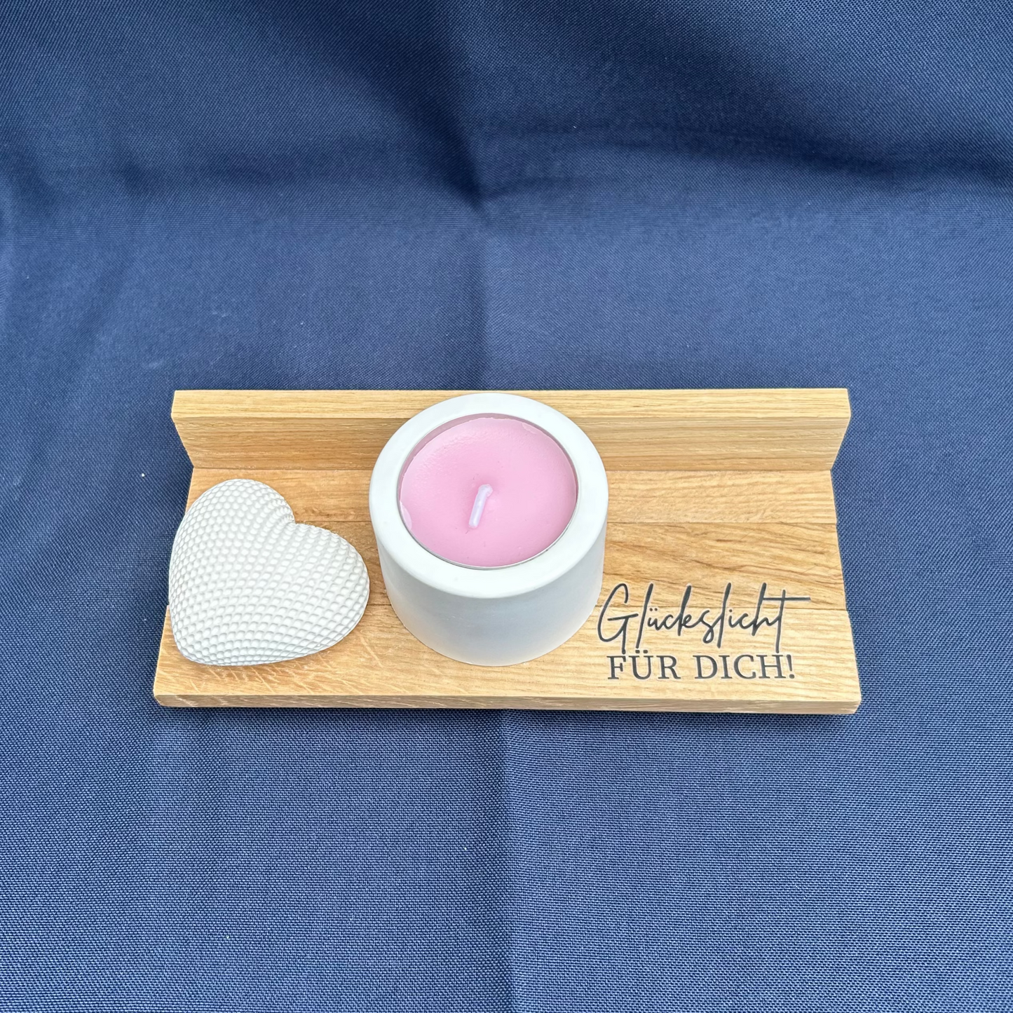 Kerzenhalter „Glückslicht für dich!“