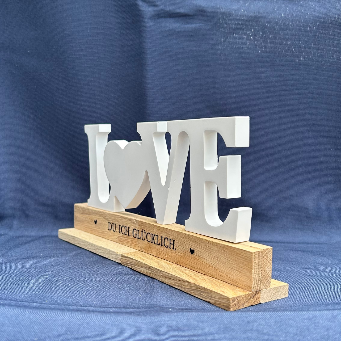 Deko-Schriftzug "LOVE – Du. Ich. Glücklich."