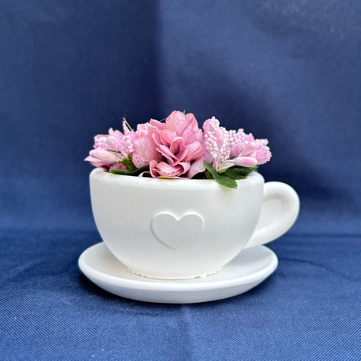Keramik-Rohling „Herz-Tasse mit Unterteller“