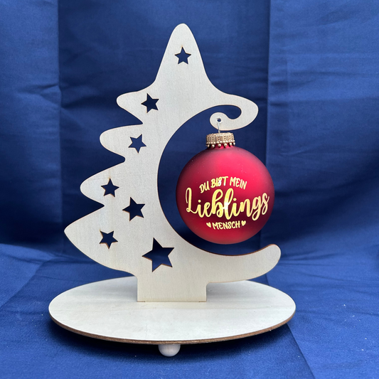 Du bist mein Lieblingsmensch - Personalisierte Weihnachtskugel mit Lasergravur
