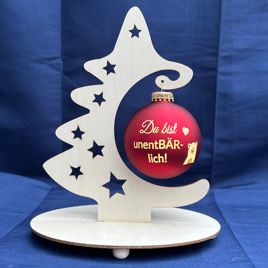 Du bist unentbärlich! - Personalisierte Weihnachtskugel mit Lasergravur