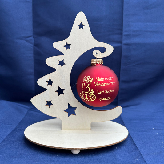Mein erstes Weihnachten - Personalisierte Weihnachtskugel mit Lasergravur