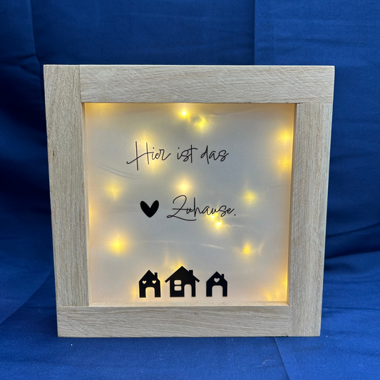 Leuchtbild „Hier ist das Herz - Zuhause“