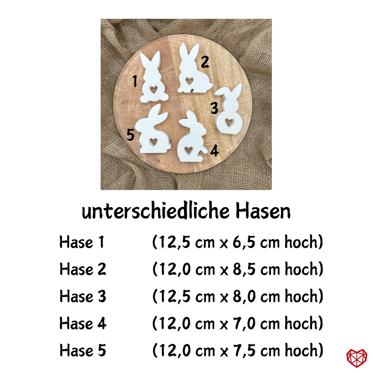 Osterhasen-Tablett-Set mit Kerze im Ei