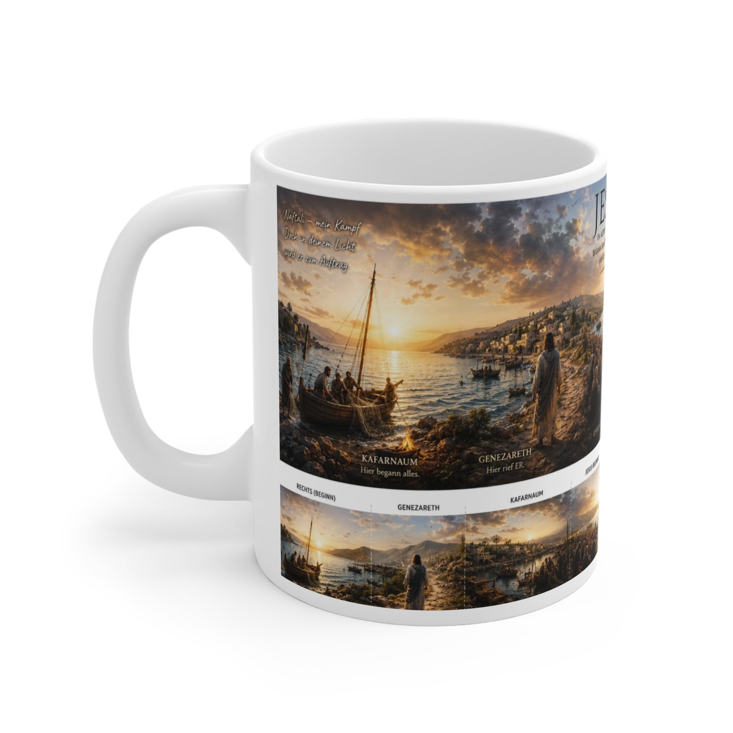 Jesus Tasse mit See Genezareth, Kafarnaum und Beginn seines öffentlichen Wirkens