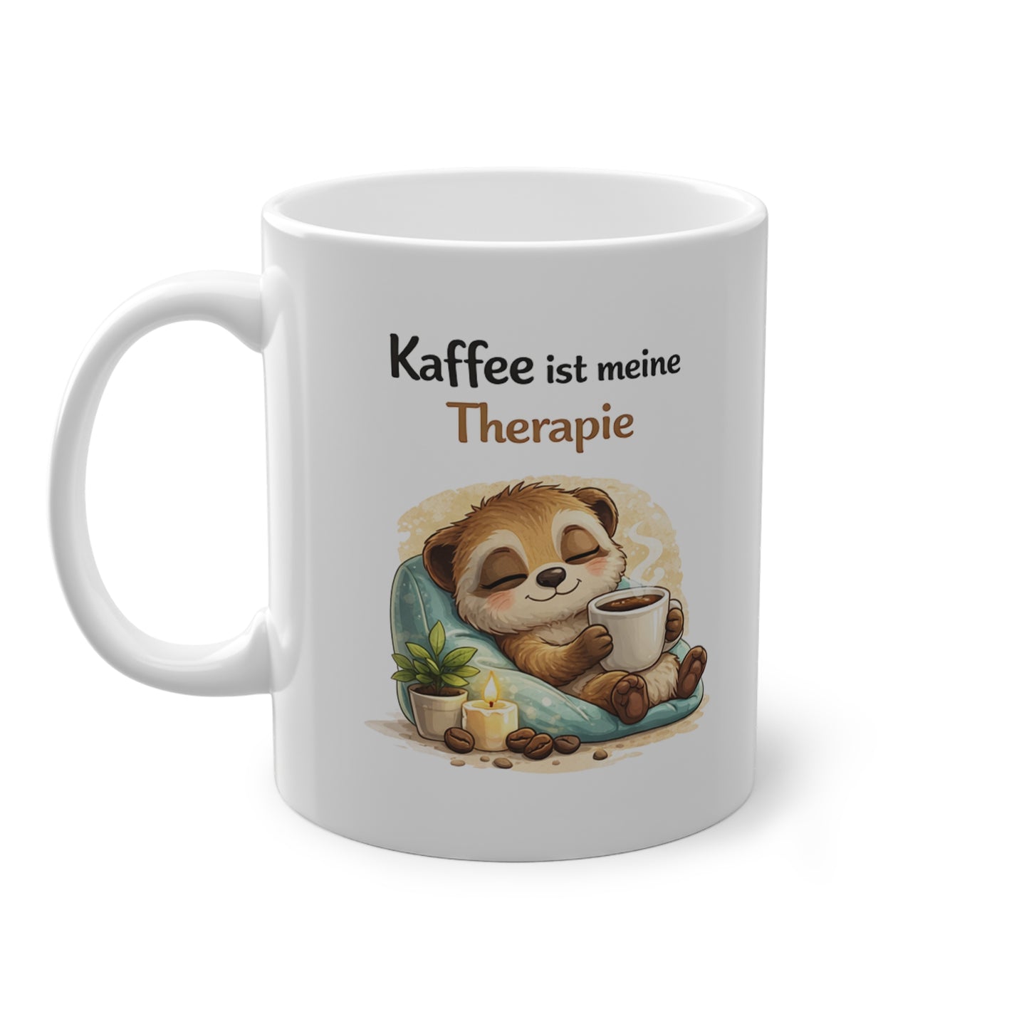 Erdmännchen Tasse mit Spruch - Ich funktioniere nur mit Kaffee lustige Kaffeetasse Geschenk Büro Kollegen (Kopie)