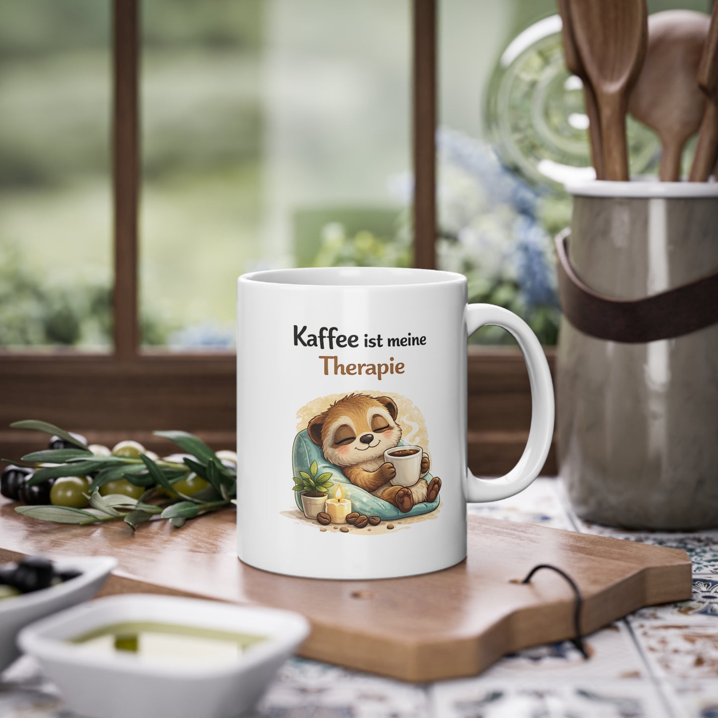 Erdmännchen Tasse mit Spruch - Ich funktioniere nur mit Kaffee lustige Kaffeetasse Geschenk Büro Kollegen (Kopie)