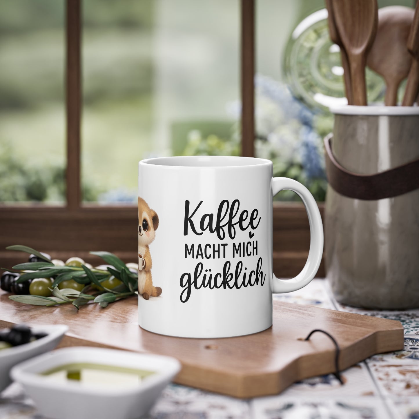 Kaffeeliebhaber Tasse mit niedlichem Tier Design