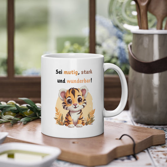 Geschenkidee Kinder Tasse mit positivem Spruch