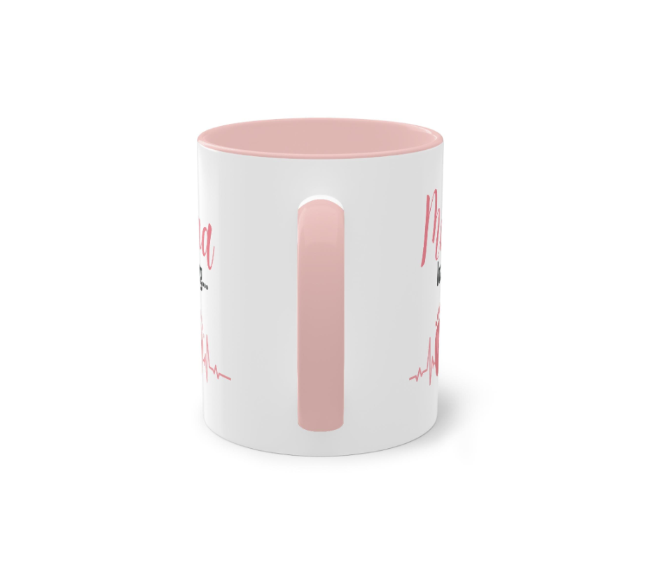 Keramiktasse für werdende Mama – rosa Henkel, 300 ml