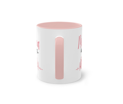 Keramiktasse für werdende Mama – rosa Henkel, 300 ml