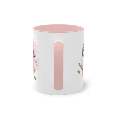 Mama Relax Tasse mit rosa Innenrand und hochwertigem Druck